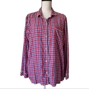 Victoria’s Secret Plaid Pajama Top Womens Size XL